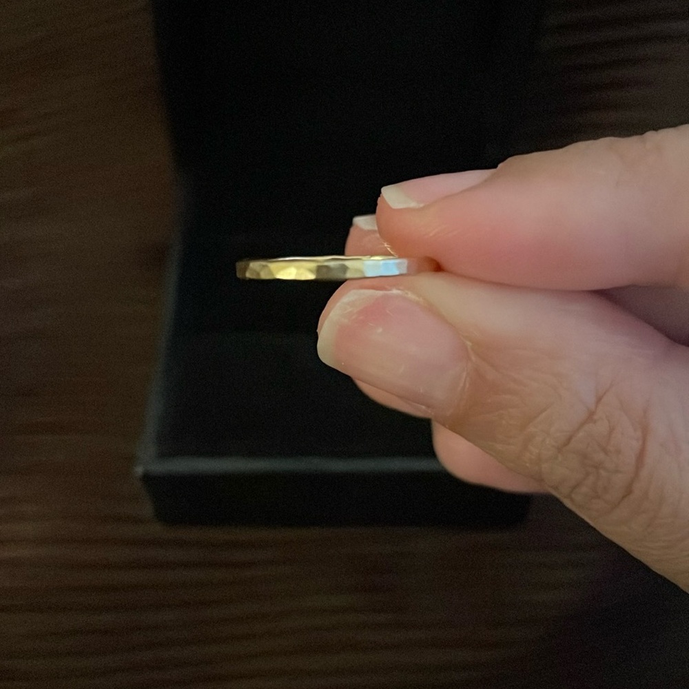 Solid 14k Gold Hammered Ring